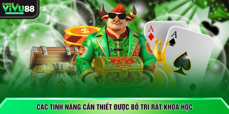 Các tính năng cần thiết được bố trí rất khoa học