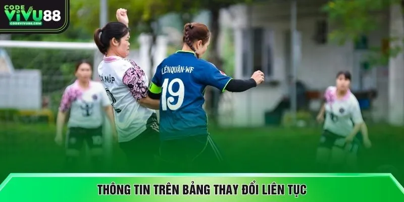 Thông tin trên bảng thay đổi liên tục